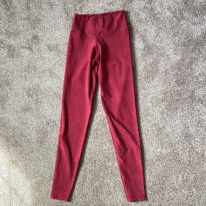 Red printed booty by brabants full length leggings. One size fits all.